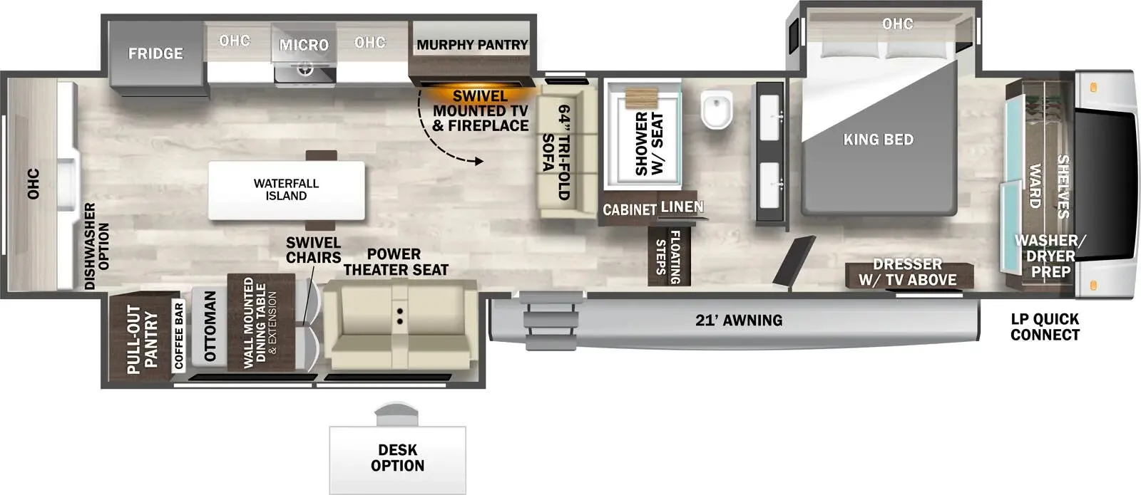 Forest River Cedar Creek 395WOW floor plan