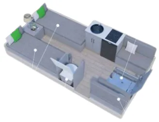 Aliner Evolution 15 TWIN BED floor plan
