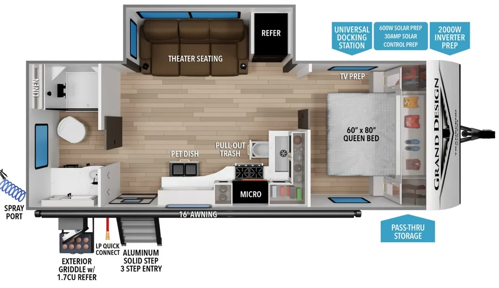 2026 Grand Design Transcend 22RBX floor plan