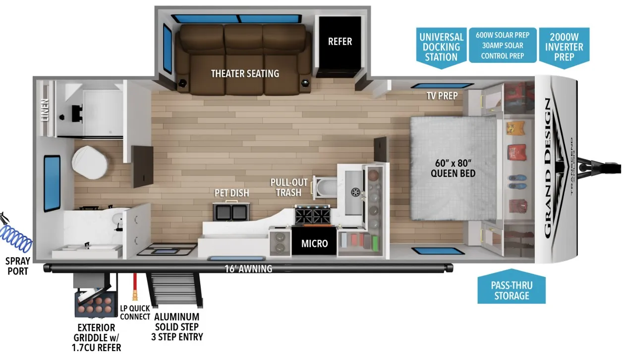 2026 Grand Design Transcend 22RBX - Floor plan