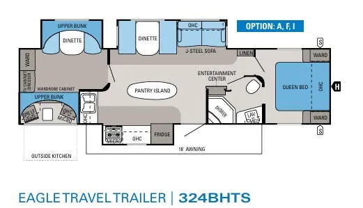 Jayco Eagle 324BHTS floor plan