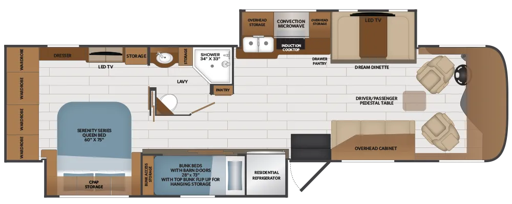 Fleetwood Pace Arrow 35BP floor plan