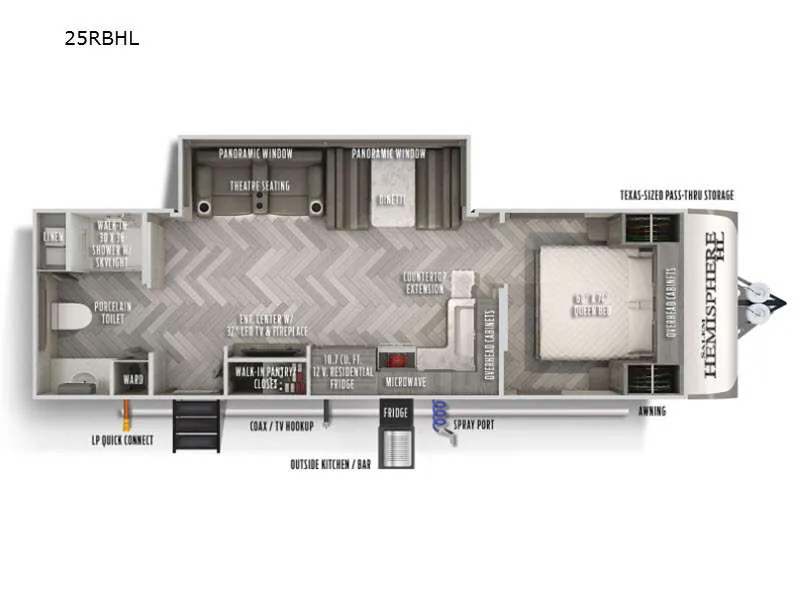2022 Forest River Salem Hemisphere Hyper-Lyte 25RBHL - Floor plan