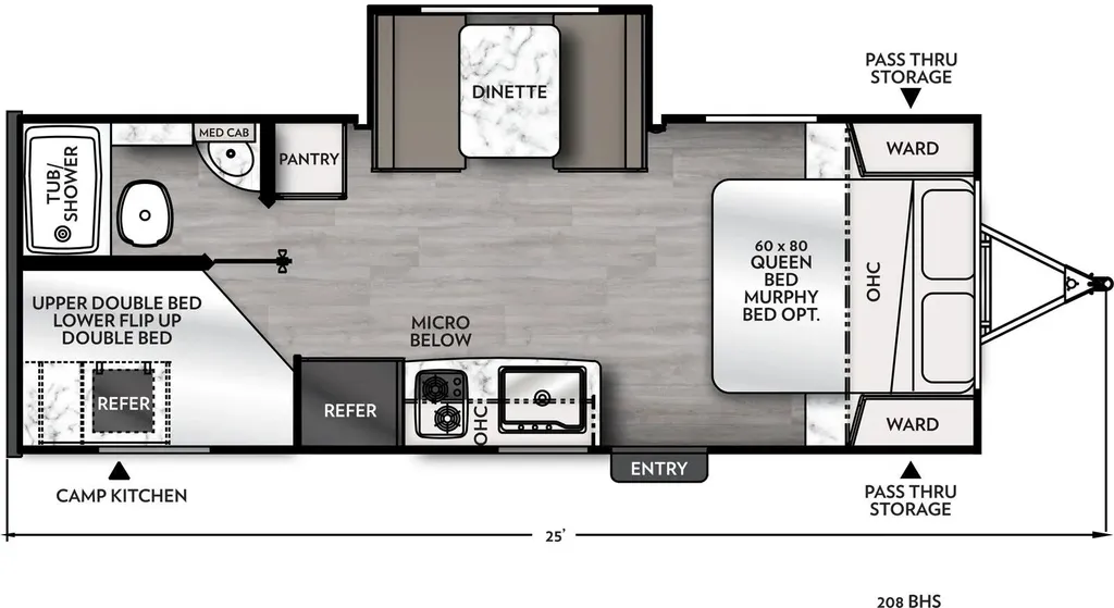 2027 Coachmen Apex Nano 208BHS floor plan