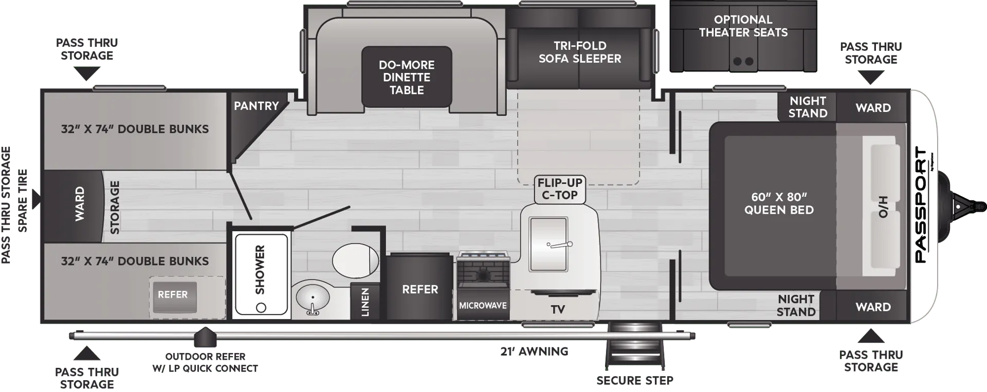 2023 Keystone Passport SL 282QB - Floor plan