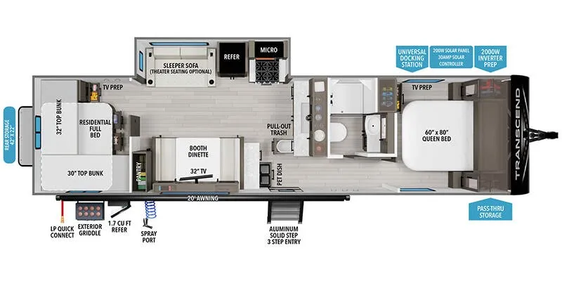 2026 Grand Design Transcend 295QBT - Floor plan
