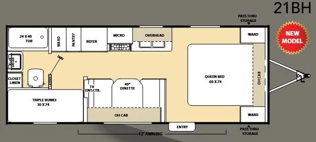 Coachmen Catalina 21 BH floor plan