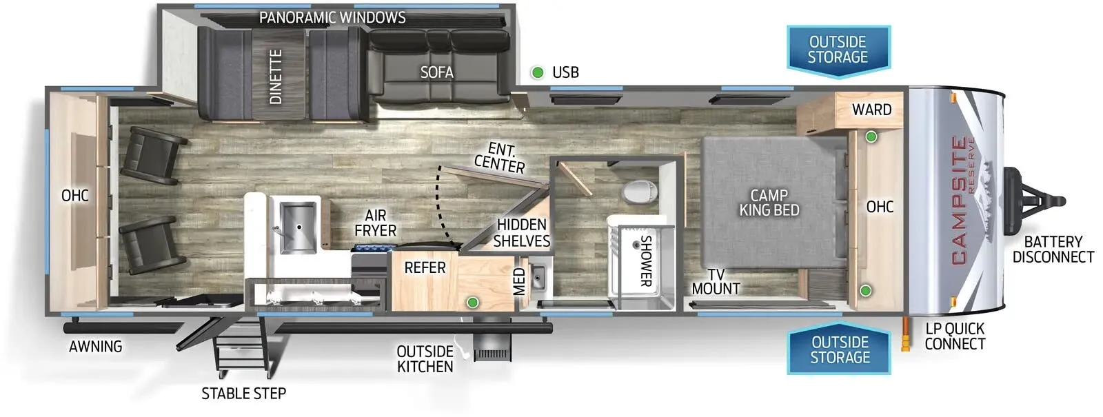 2025 Forest River Campsite Reserve 26RM - Floor plan