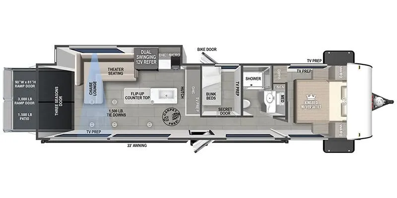 2024 Forest River Wildwood FSX 30VCVIEW floor plan