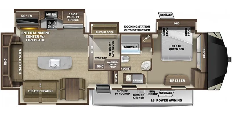 2021 Highland Ridge Open Range OF371MBH floor plan