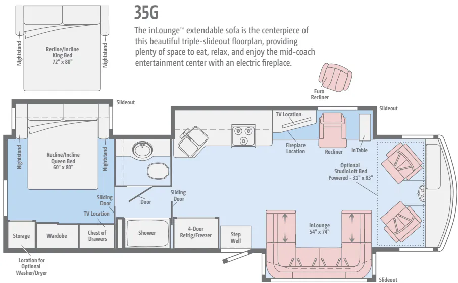 Winnebago Sightseer 35G floor plan