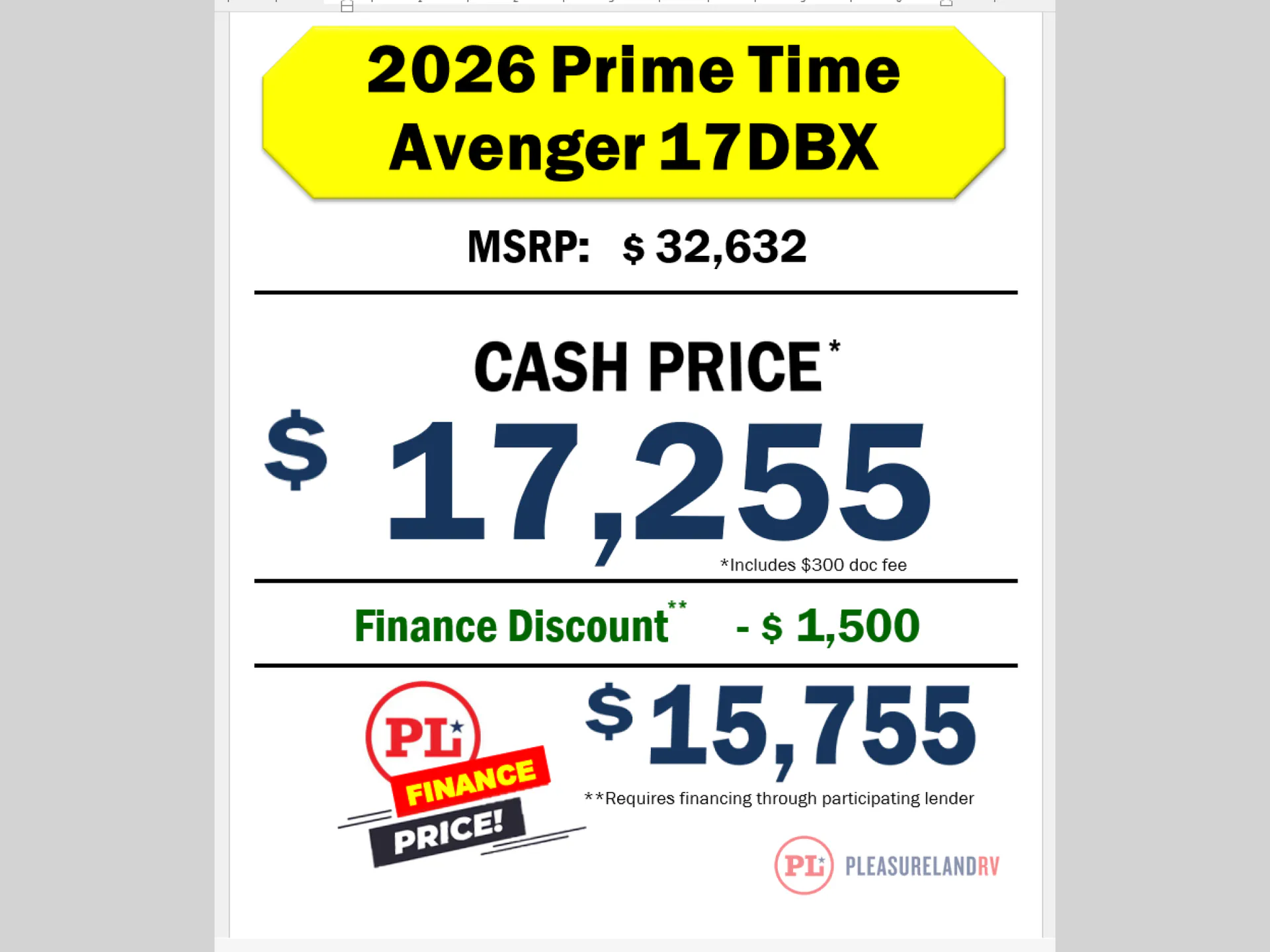 2026 Prime Time Avenger LT 17DBX - Photo 4