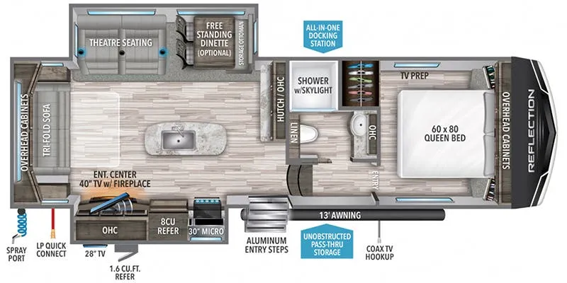 2022 Grand Design Reflection 150 Series 280RS floor plan