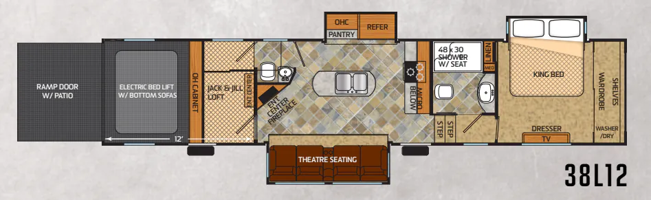Forest River Vengeance Touring Edition 38L12 floor plan