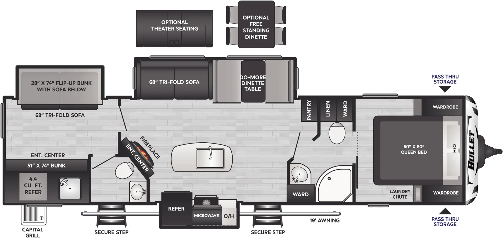2026 Keystone Bullet 330BKQ - Floor plan