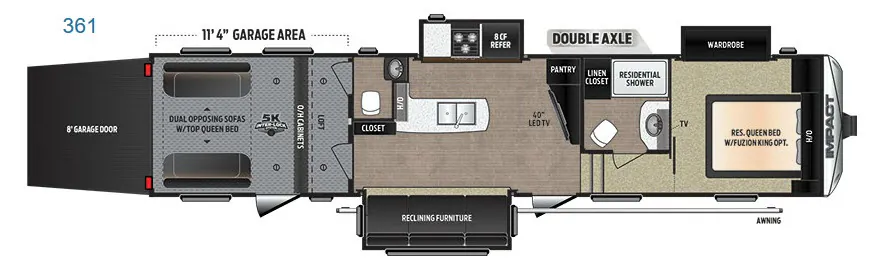 2017 Keystone Fuzion Impact Edition 361 — Floor plan
