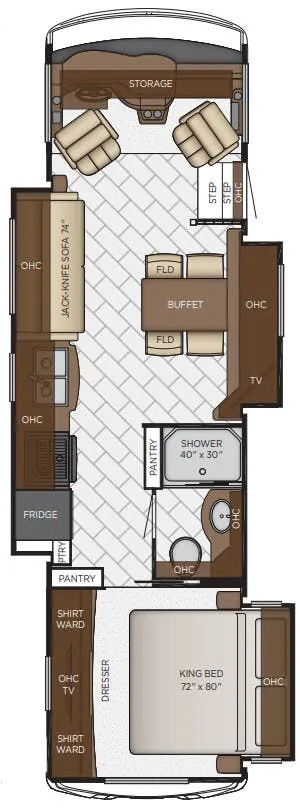 Newmar Bay Star 3226 floor plan