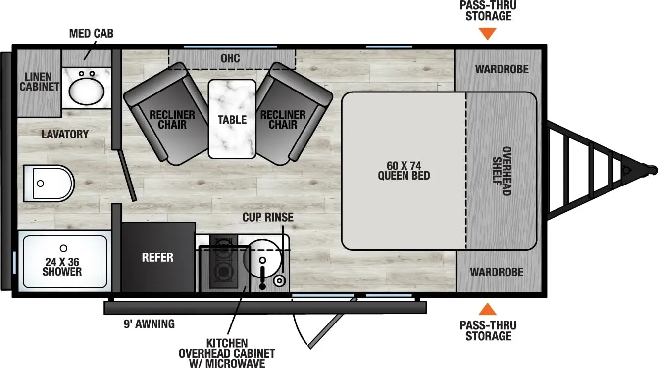 Forest River Viking 18FQ floor plan