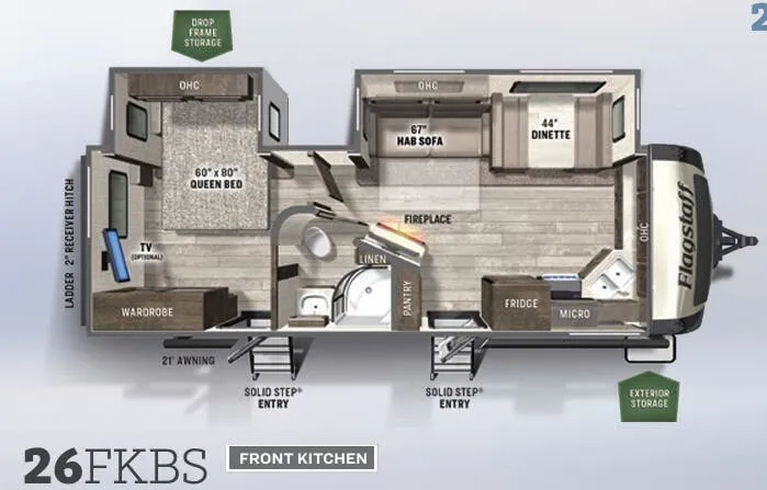 Forest River Flagstaff Super Lite 26FKBS floor plan