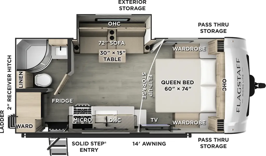 2026 Forest River Flagstaff Micro Lite 21FBRS floor plan