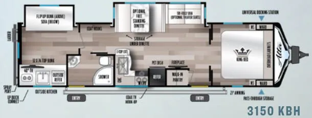 2023 East to West Alta 3150KBH - Floor plan