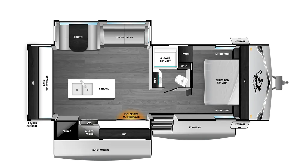 2026 Highland Ridge RV Open Range Light 280MKI floor plan