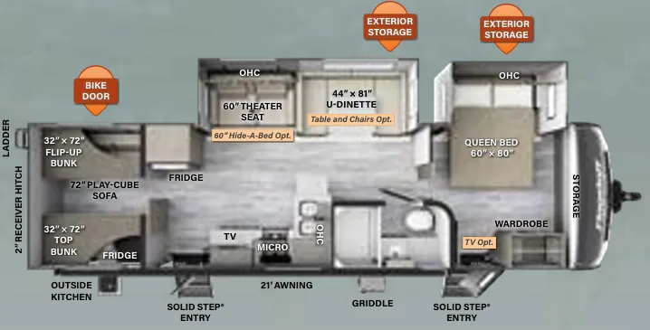 Forest River Flagstaff Super Lite 29BHS floor plan