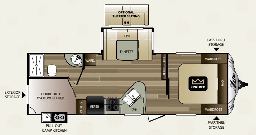 Keystone Cougar XLite 25RDB floor plan