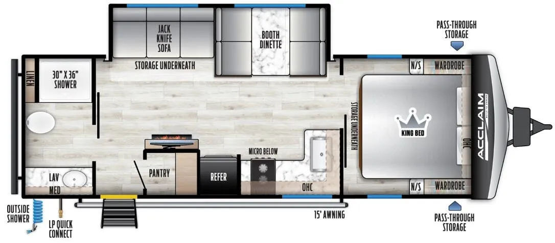 East to West Acclaim 2600RB floor plan