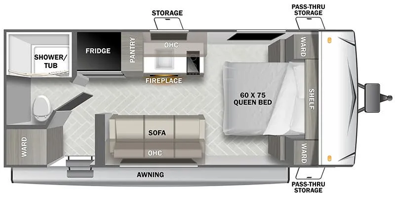 Forest River EVO Southwest GOAT Edition 176BQGT floor plan