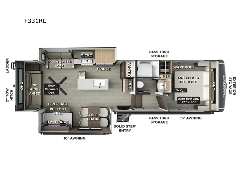 2026 Forest River Flagstaff Classic F331RL - Floor plan
