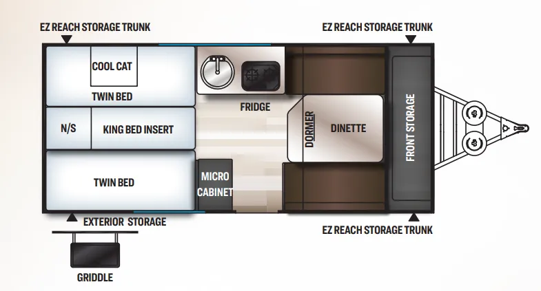 Forest River Rockwood Hard Side A213HWOR floor plan