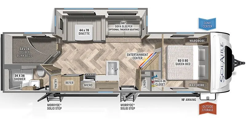 Palomino Solaire Ultra-Lite 294 DBHS floor plan