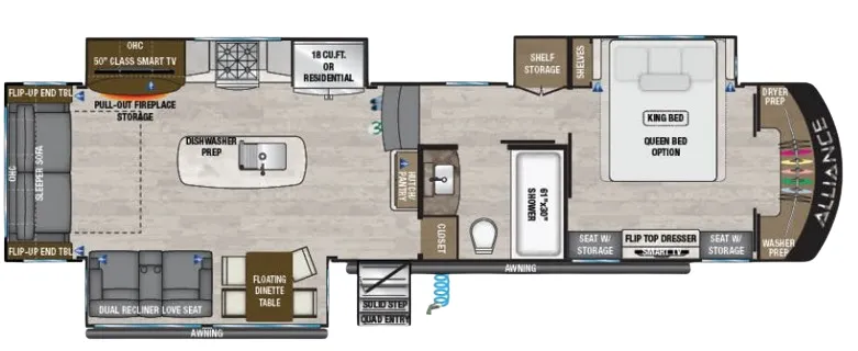 2022 Alliance RV Paradigm 340RL - Floor plan