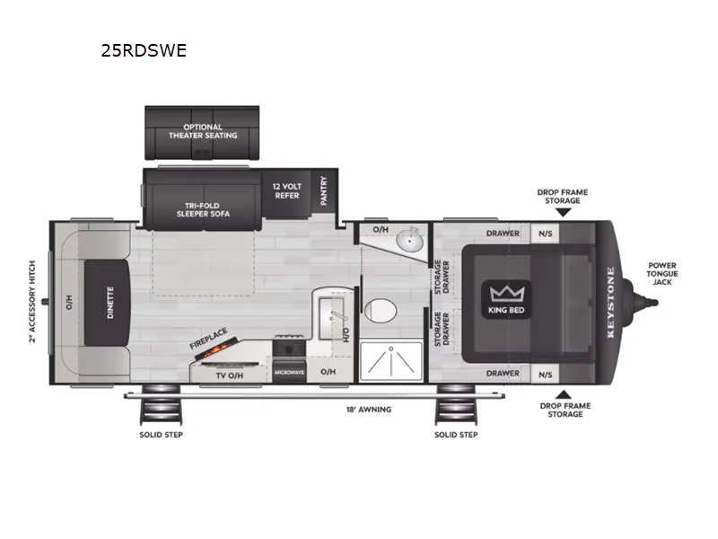 2026 Keystone Cougar Western 25RDWE - Floor plan