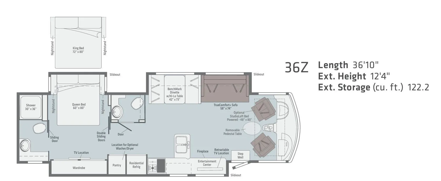 Winnebago Adventurer 36Z floor plan