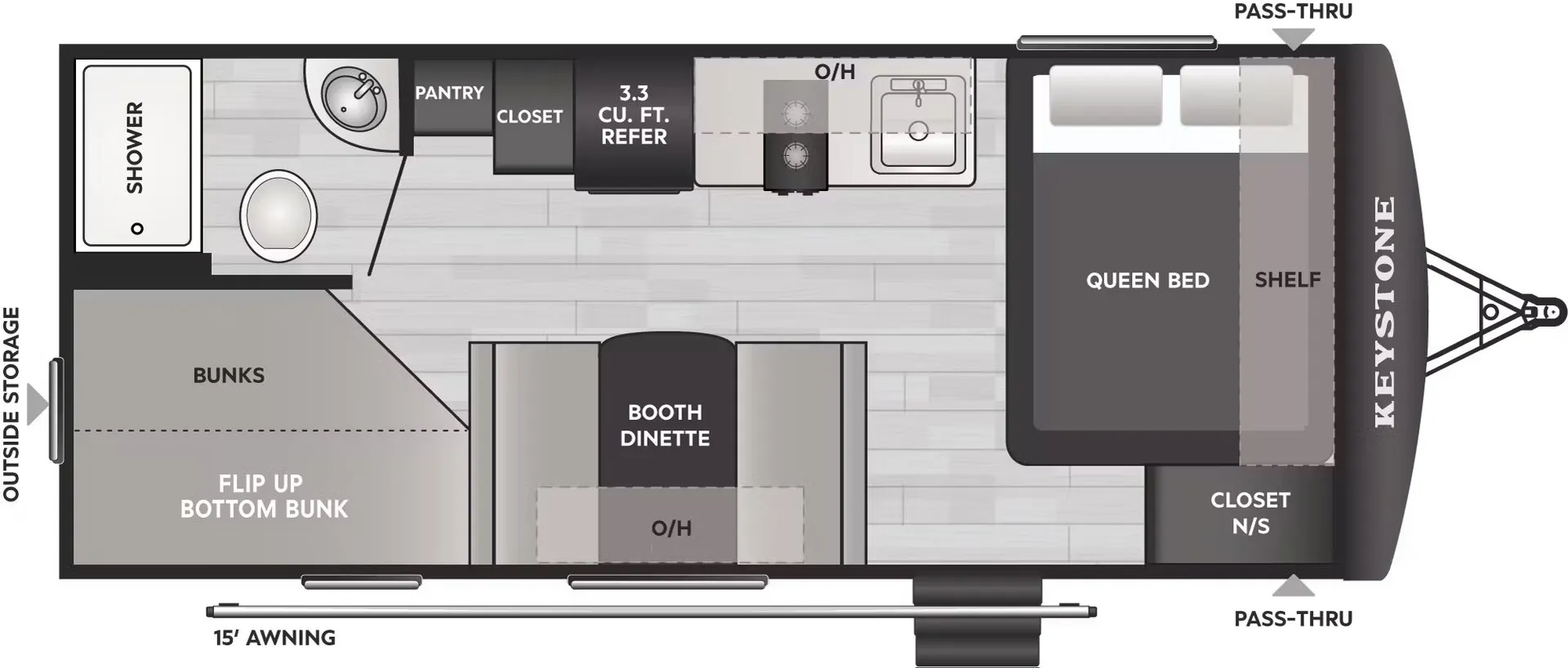 Keystone Hideout Mini 201BH floor plan