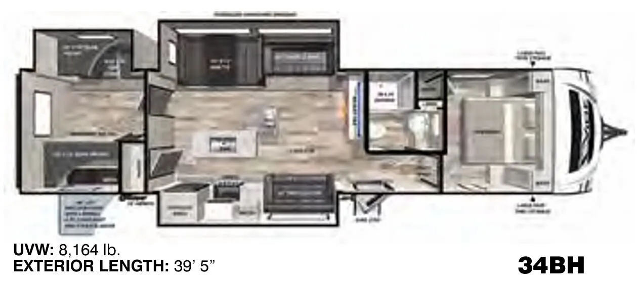 Forest River Vibe 34BH floor plan