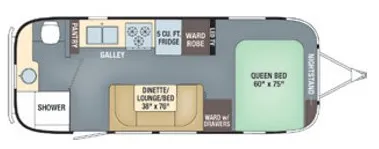 2018 Airstream Flying Cloud 23FB - Floor plan