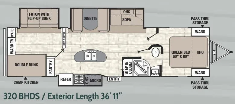 Coachmen Freedom Express Ultra Lite 320BHDS floor plan