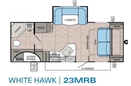 2018 Jayco White Hawk 23MRB floor plan