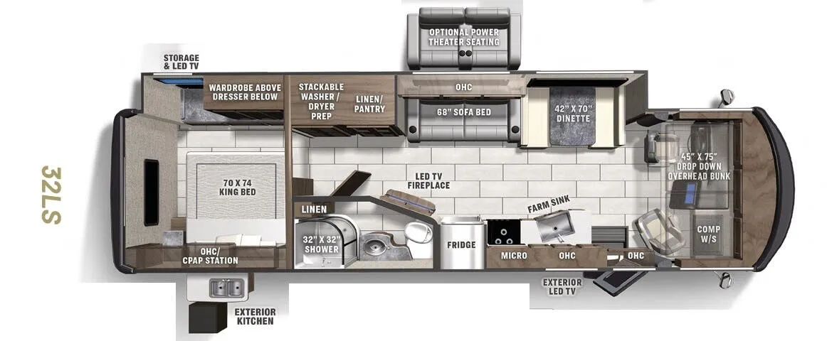 Coachmen Mirada 32LS floor plan