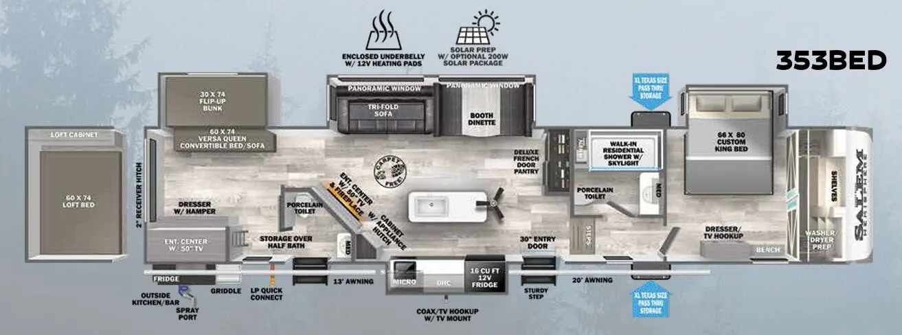 Forest River Salem Hemisphere 353BED floor plan