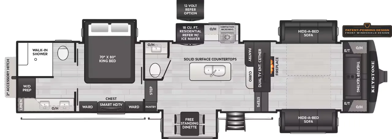 Keystone Alpine 3712KB floor plan