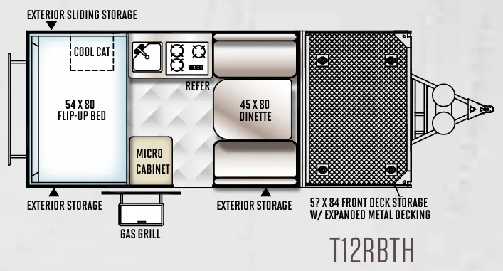 Forest River Flagstaff Hard Side T12RBTH floor plan