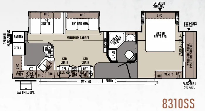 Forest River Rockwood Signature Ultra Lite 8310SS floor plan