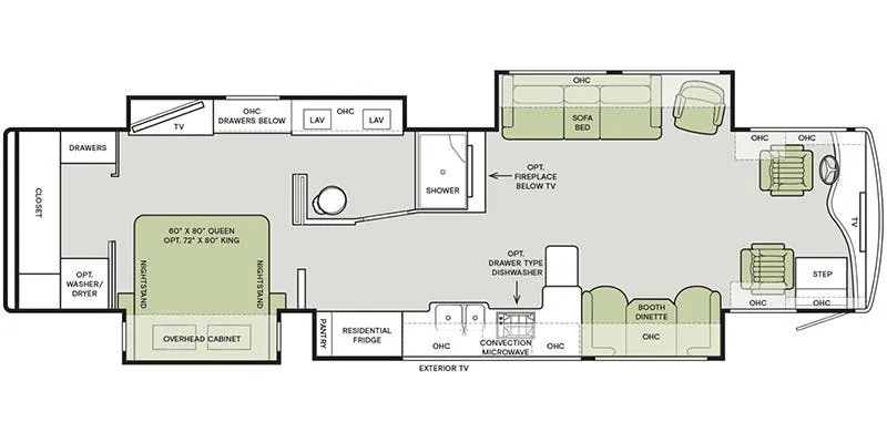 2018 Tiffin Phaeton 40 AH - Floor plan