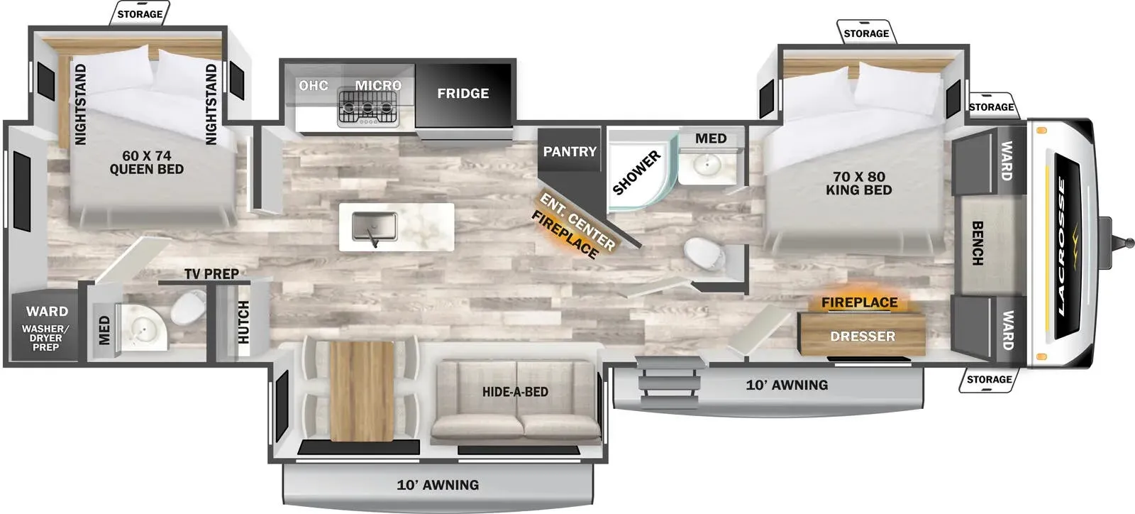 2025 Prime Time LaCrosse 3510DB - Floor plan