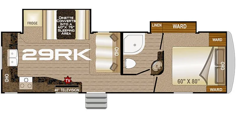 2021 Northwood Arctic Fox North Fork 29RK - Floor plan