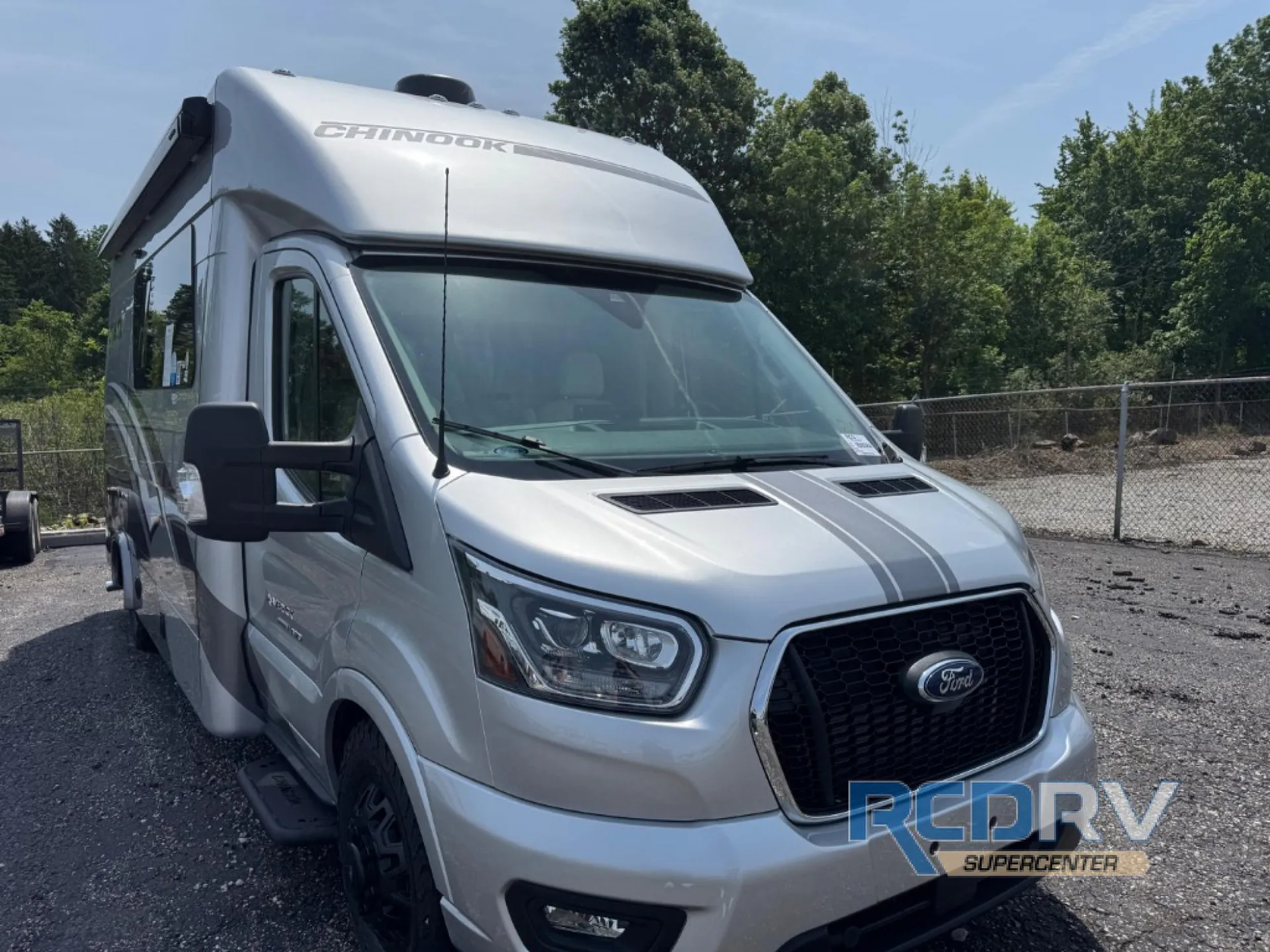 2025 Chinook RV Maverick SS — Exterior front three-quarter photograph visibly shows the motorhome shell, windshield, grille, and front body